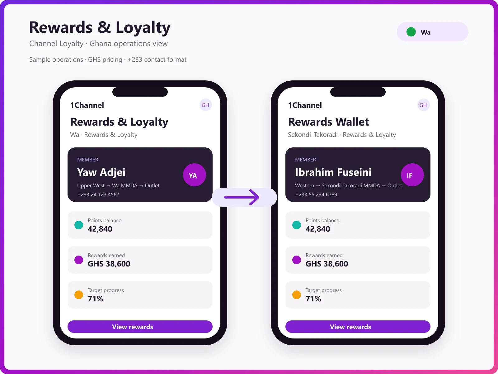 Ghanaian artisan submitting an invoice claim from the loyalty mobile app
