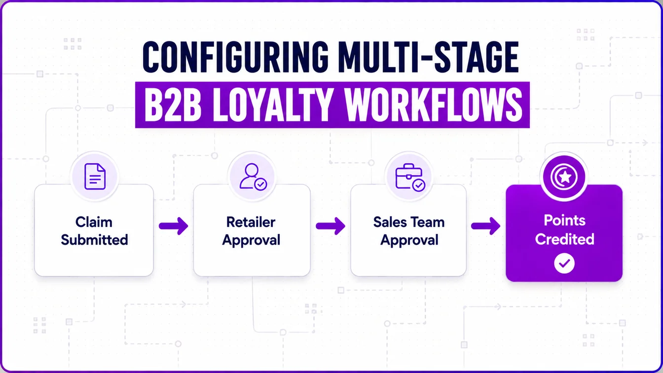 Configuring Multi-Stage B2B Loyalty Workflows: Claim Submitted, Retailer Approval, Sales Team Approval, Points Credited