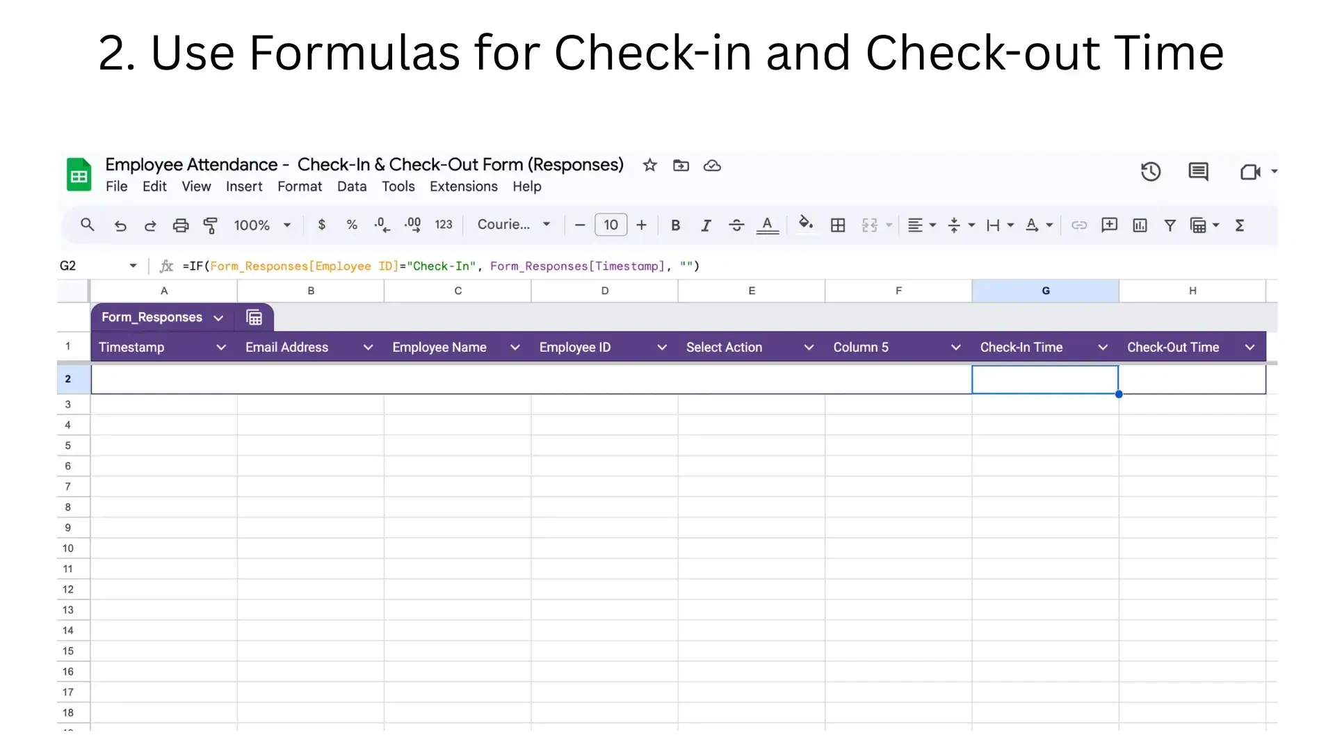 Adding formulas to separate check-in and check-out