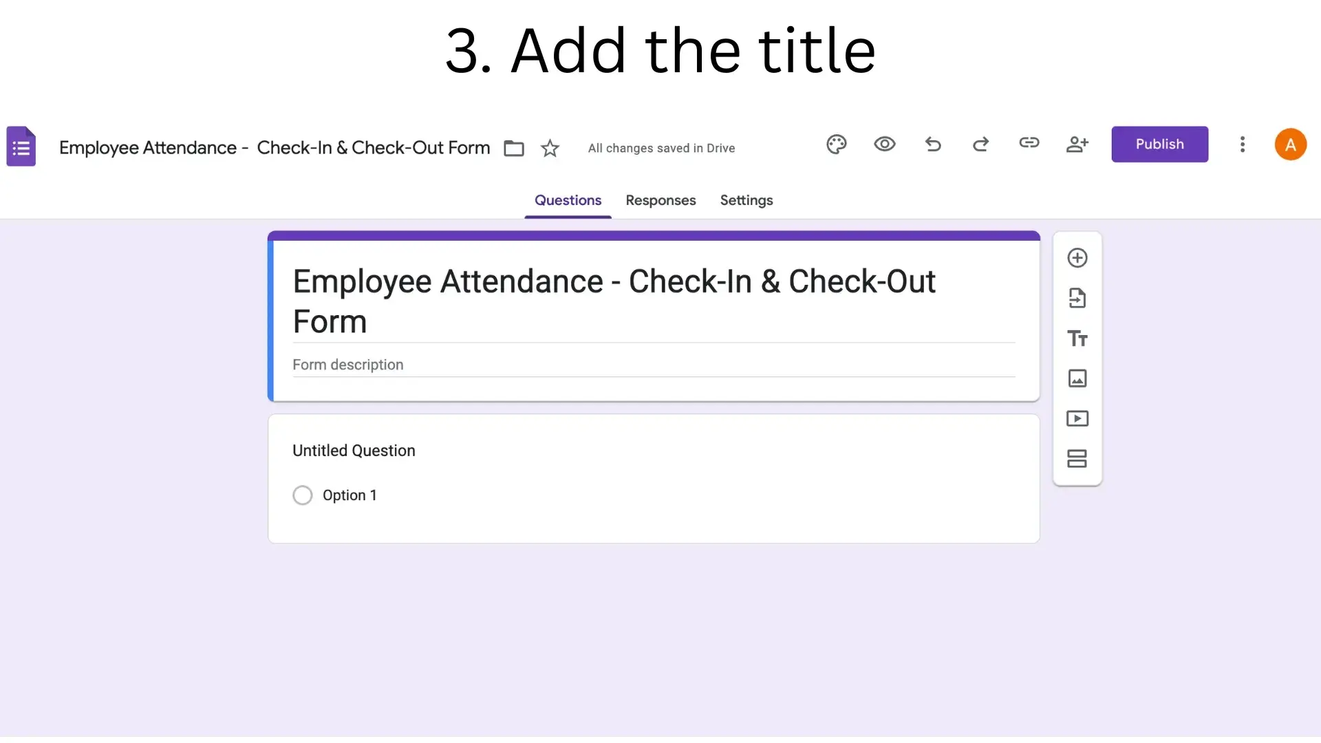 Adding title to the attendance form