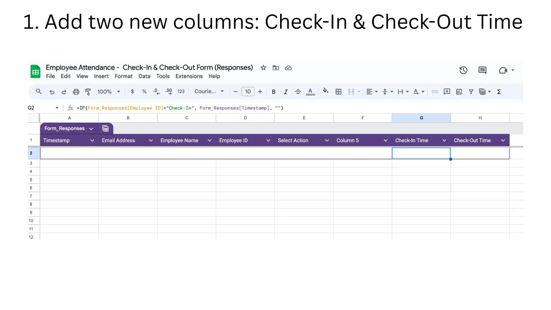 Adding check-in and check-out time columns