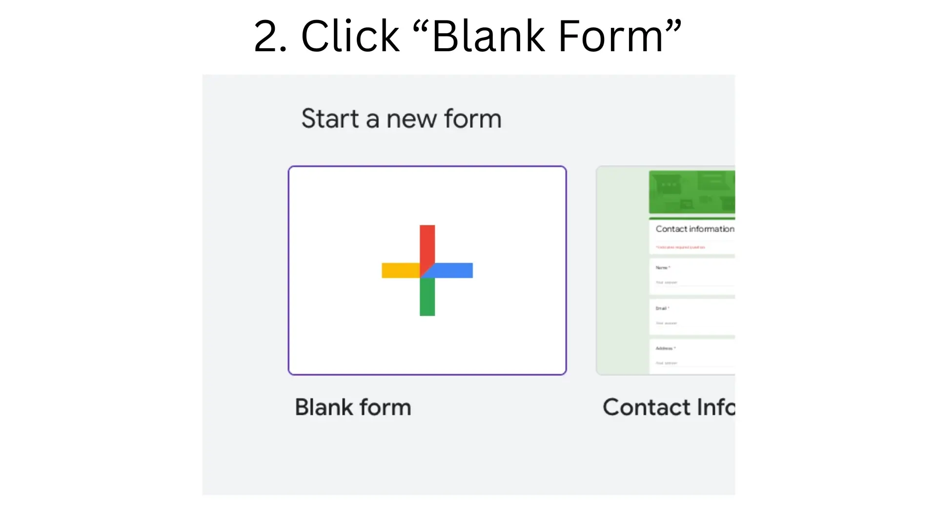 Click Blank Form to create new form