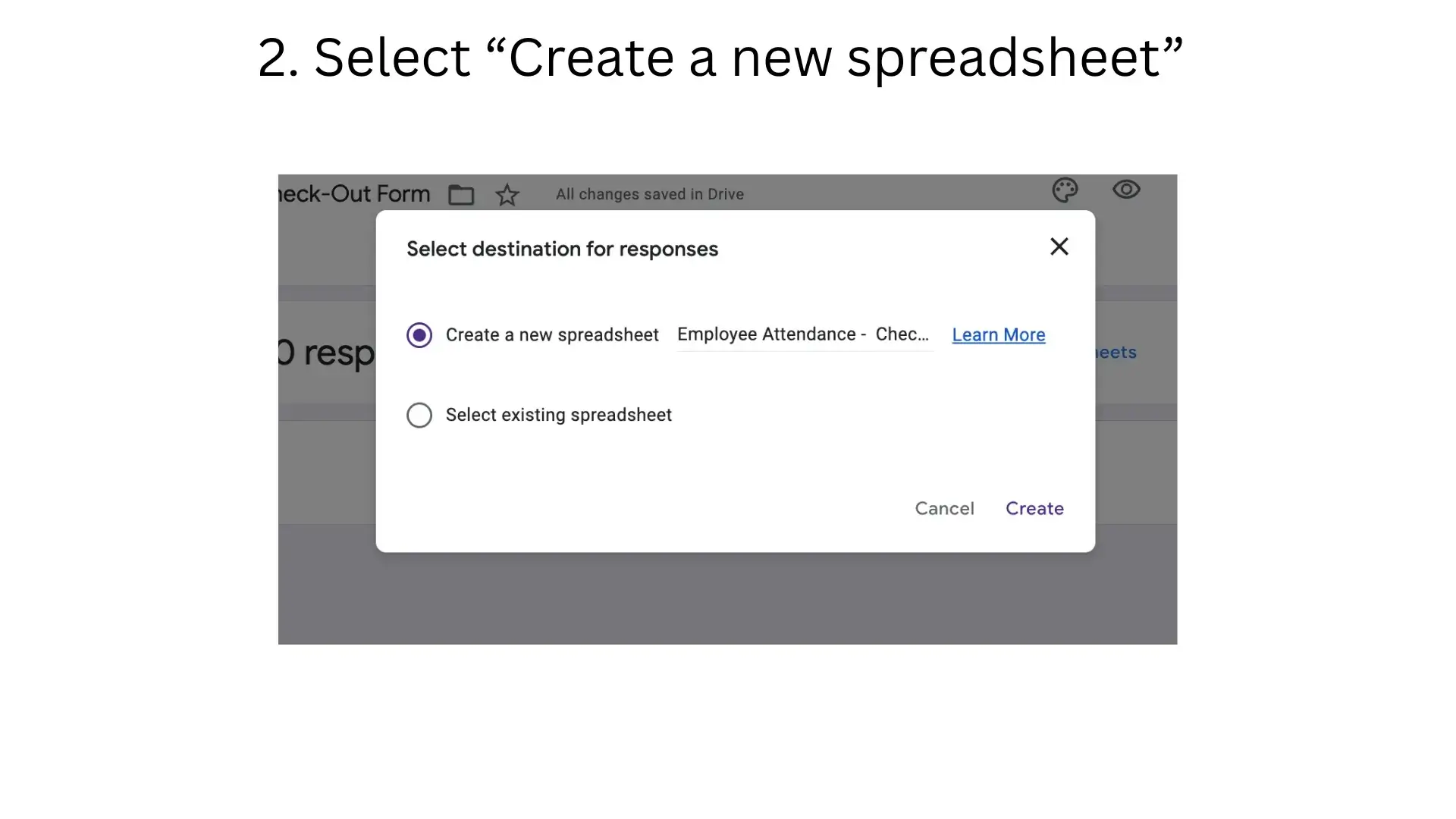 Creating a new linked spreadsheet