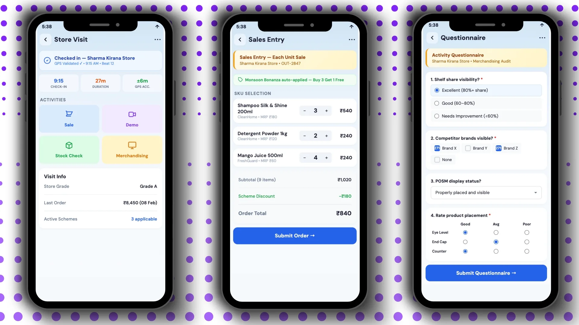 Field sales app interface walkthrough