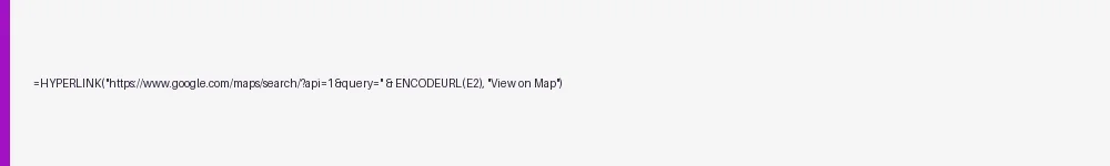 HYPERLINK formula for generating Google Maps links