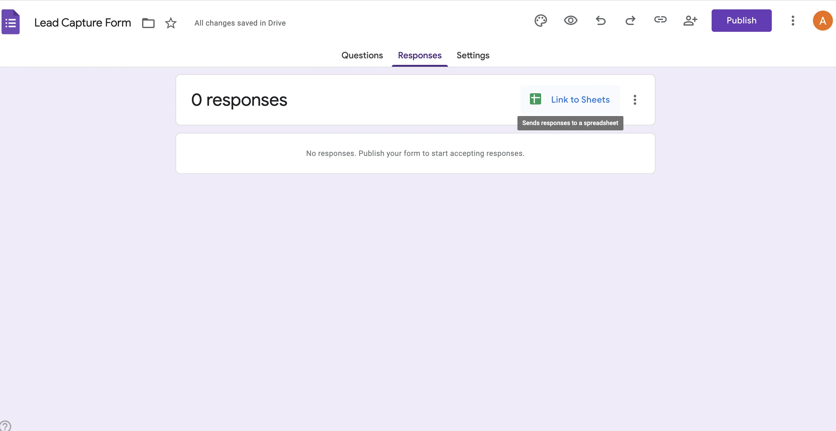 Linking Google Form responses to Google Sheets