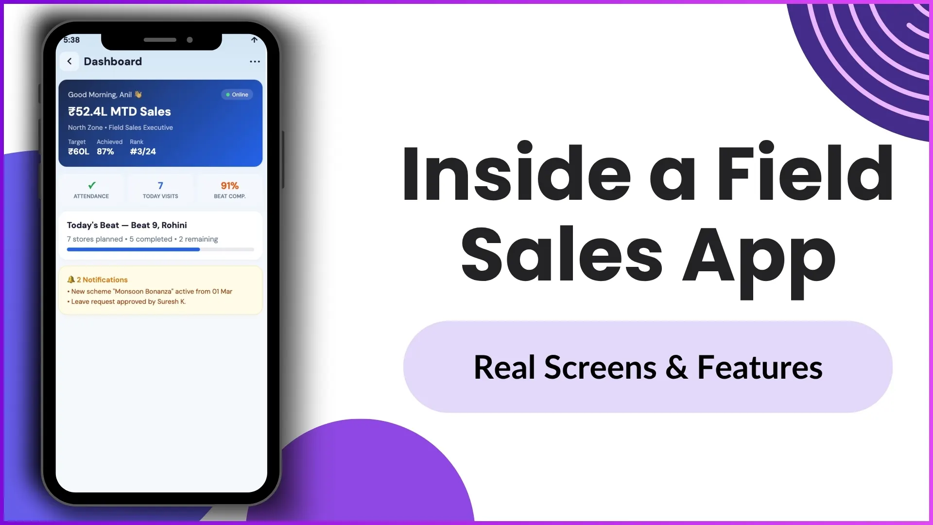 Inside the Malaysian field sales app, screen by screen