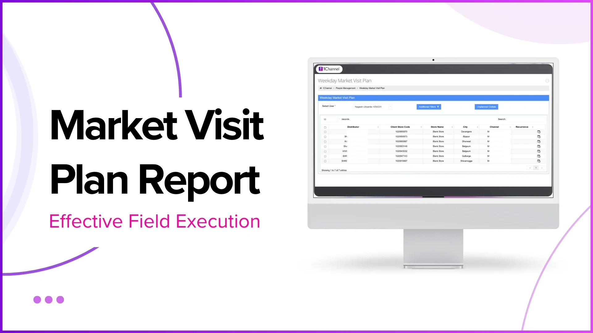 Market visit plan report for tracking planned versus actual field visits