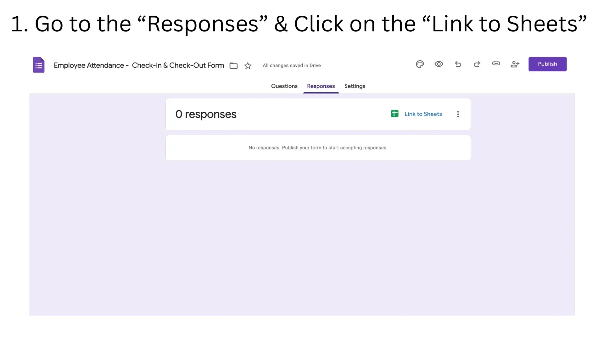 Linking form responses to Google Sheets