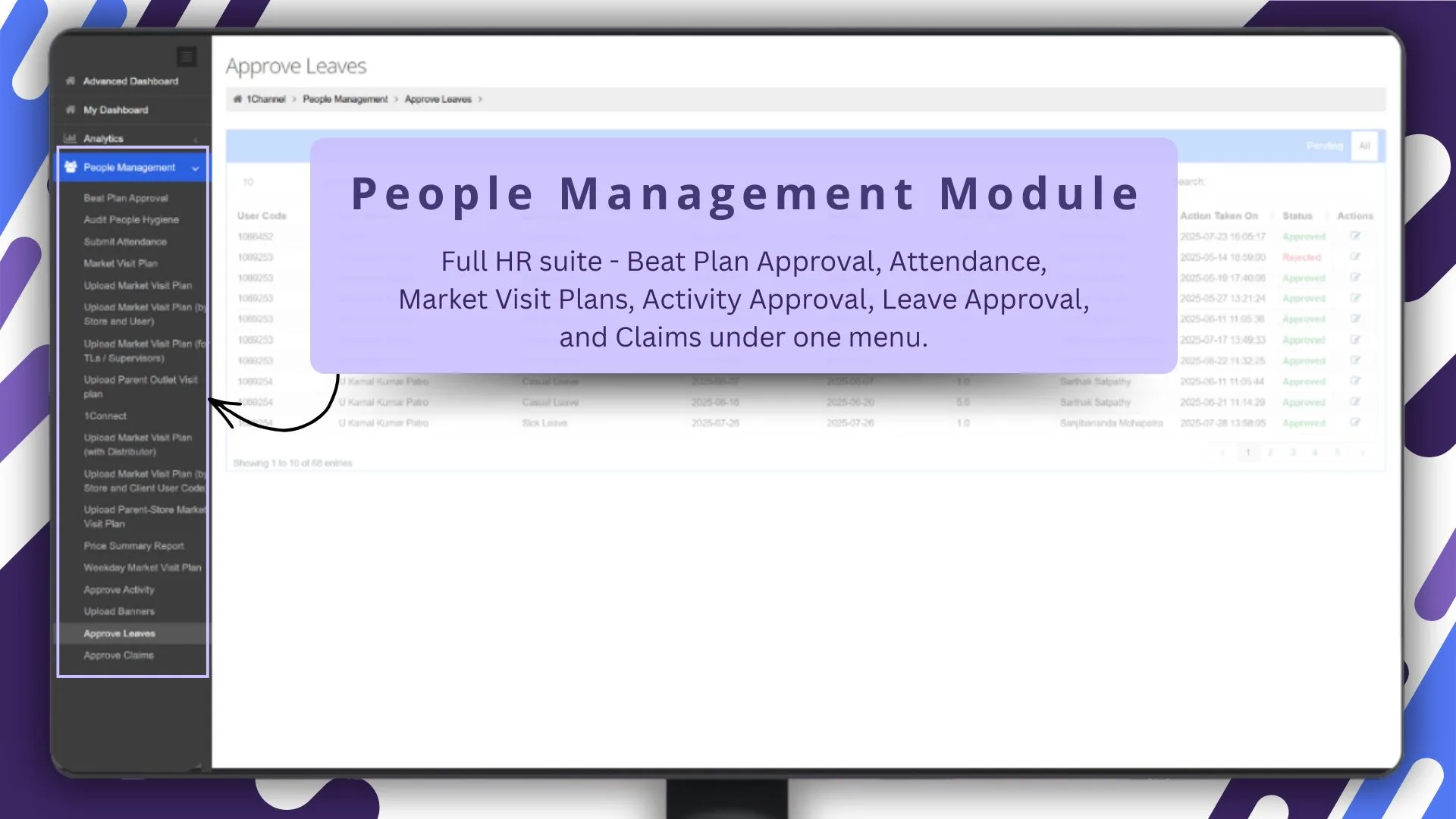 People management module screen