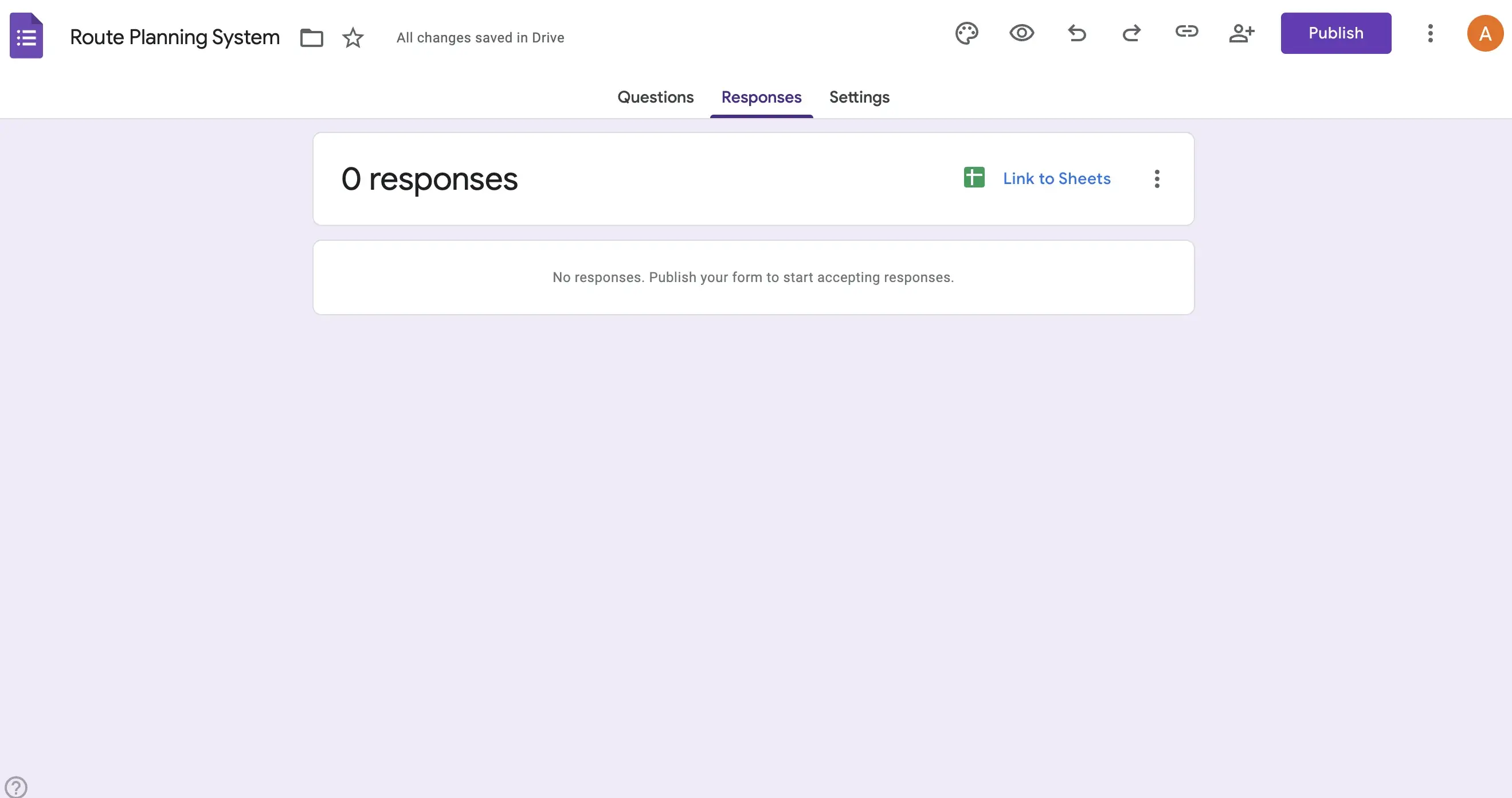 Linking form responses to Google Sheets