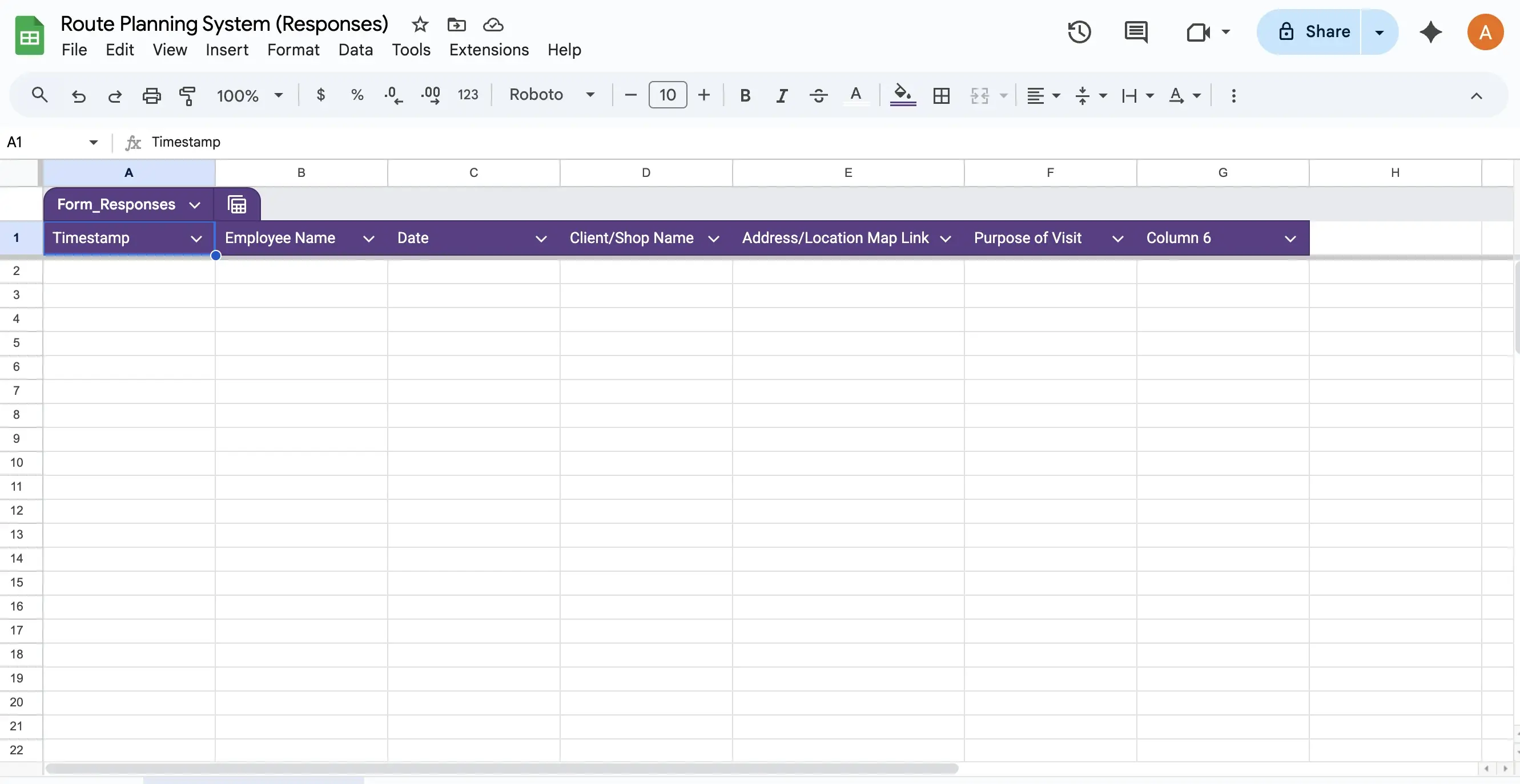 Viewing auto-populated visit data in the spreadsheet