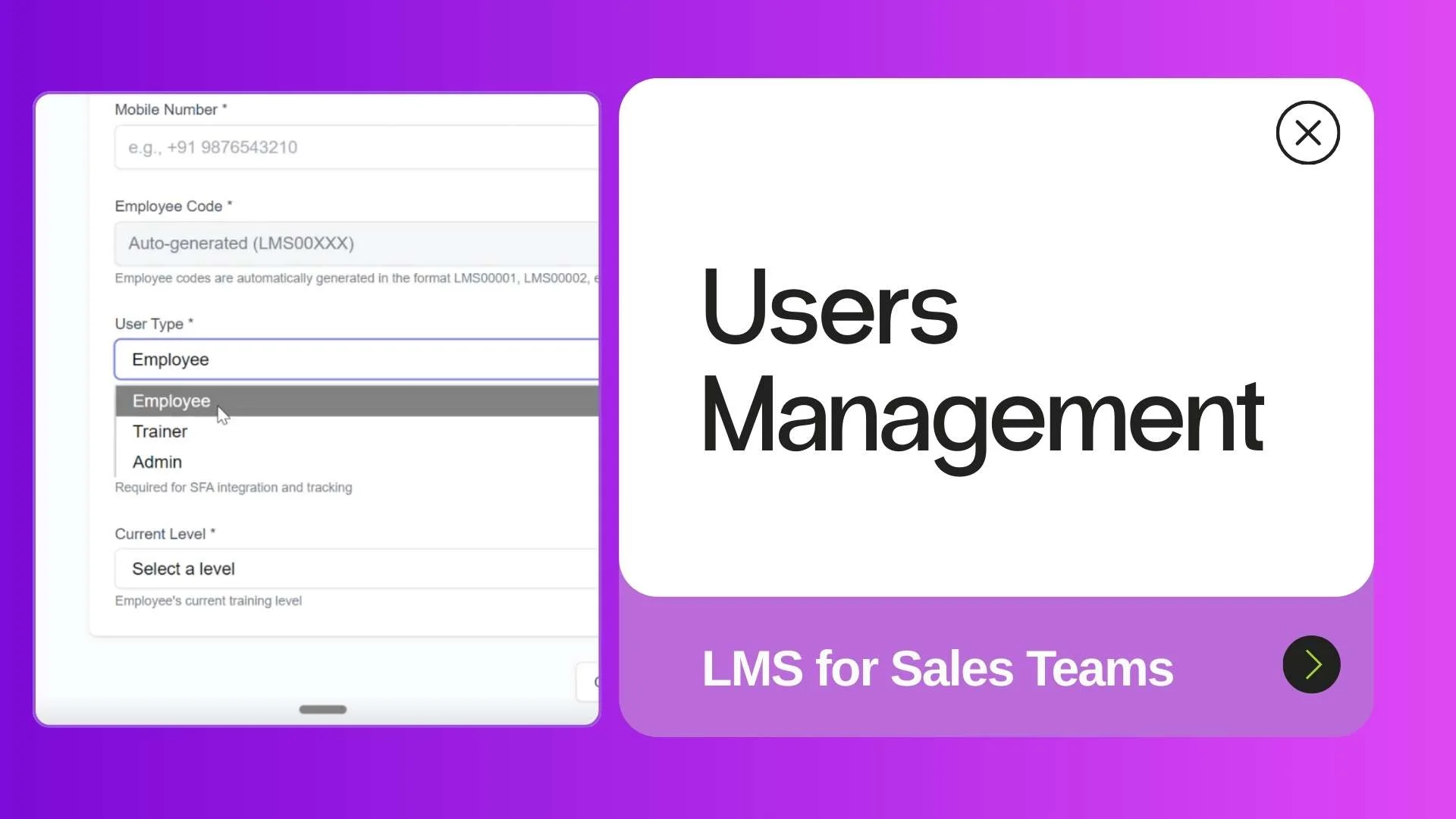 User Management in LMS