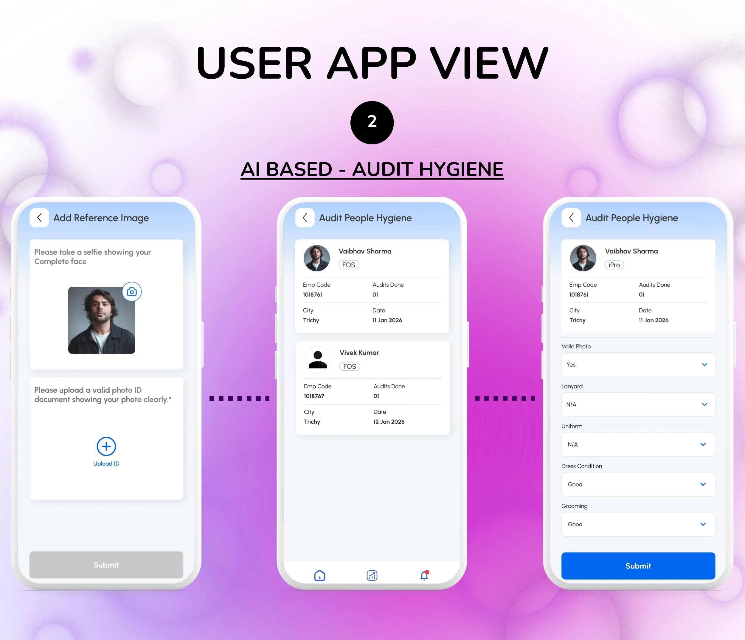 GPS-based attendance tracking screen