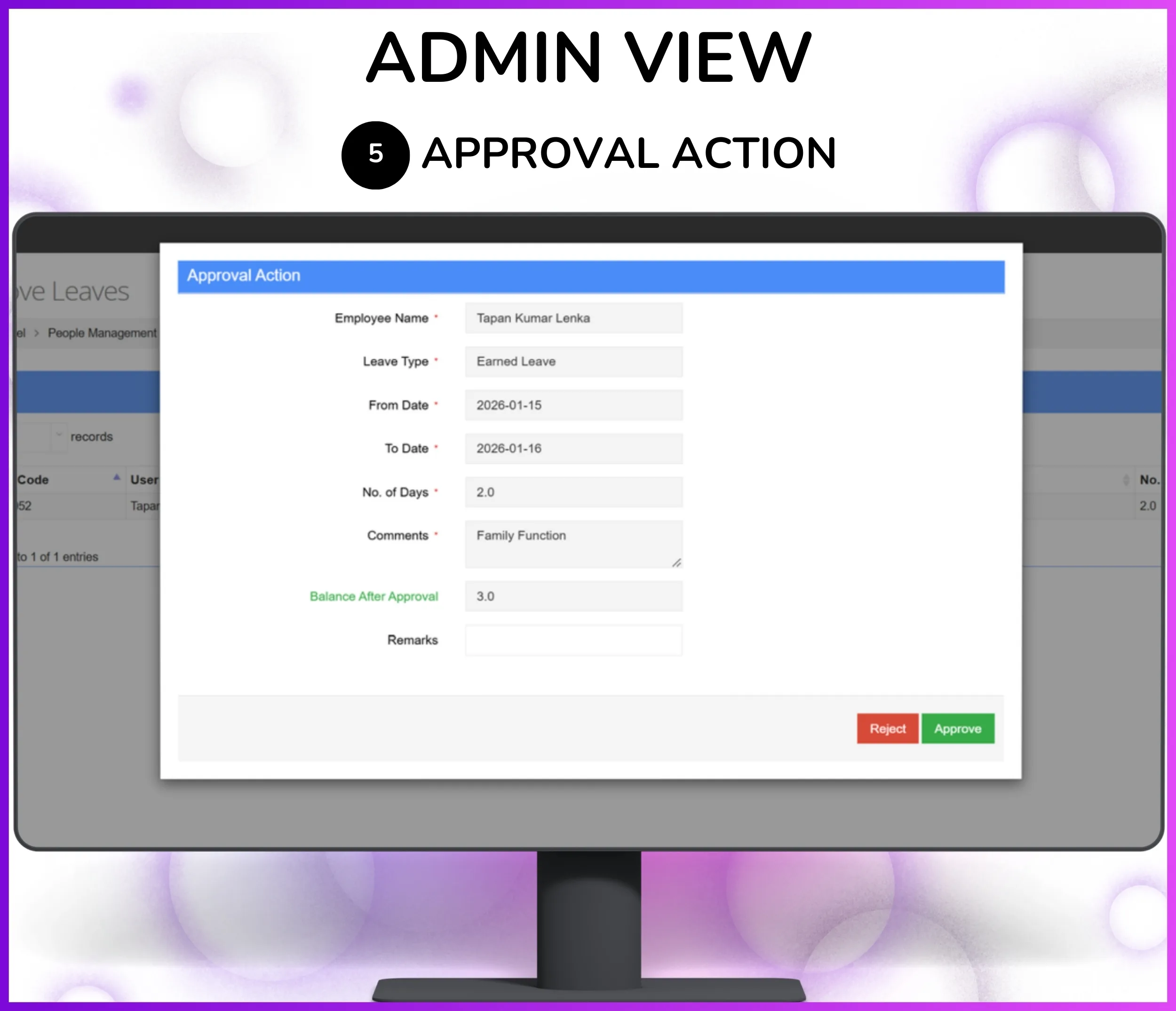 Leave approval workflow dashboard